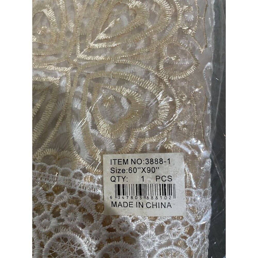 Vintage-Style Multicolor Lace Floral Embroidered Tablecloth 60" X 90"Rectangular - Picture 9 of 16